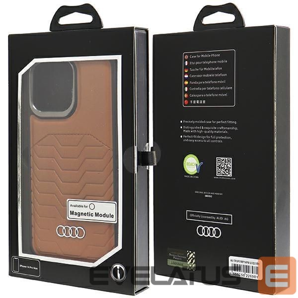Muu telefoni lisavarustus Audi Audi Synthetic Leather case with MagSafe for iPhone 14 Pro Max - brown