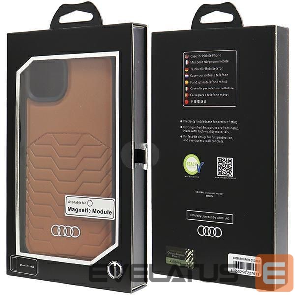 Muu telefoni lisavarustus Audi Audi Synthetic Leather Case with MagSafe for iPhone 15 Plus / 14 Plus - Brown