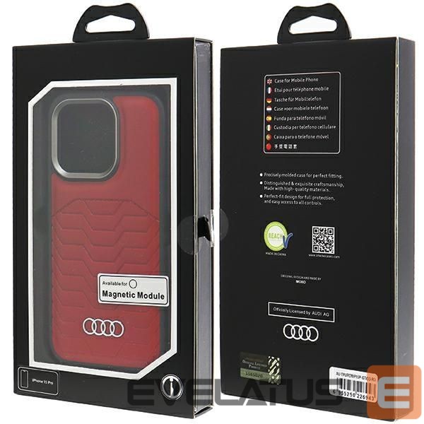 Muu telefoni lisavarustus Audi Audi Synthetic Leather case with MagSafe for iPhone 15 Pro - red
