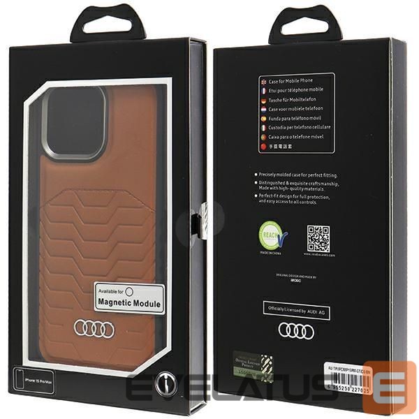 Muu telefoni lisavarustus Audi Audi Synthetic Leather case with MagSafe for iPhone 15 Pro Max - brown