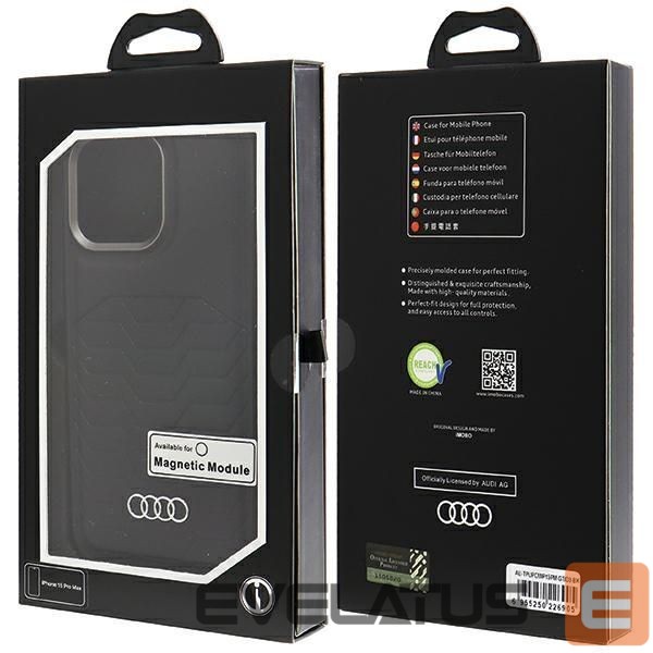 Muu telefoni lisavarustus Audi Audi Synthetic Leather case with MagSafe for iPhone 15 Pro Max - black