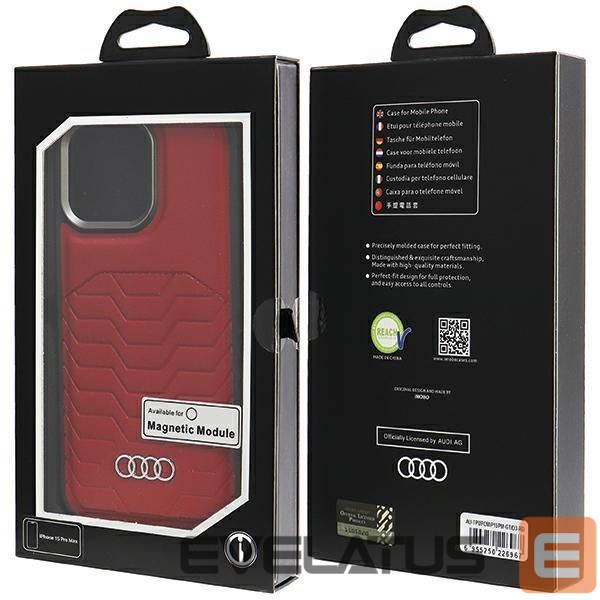 Muu telefoni lisavarustus Audi Audi Synthetic Leather case with MagSafe for iPhone 15 Pro Max - red
