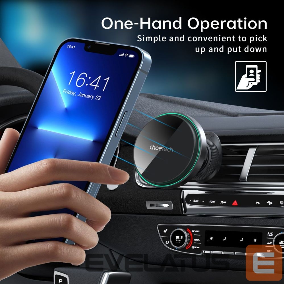 Muu telefoni lisavarustus Choetech Choetech T204-F magnetic car holder with 15W wireless charging - black