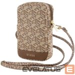 Muu telefoni lisavarustus Guess  Guess Zip GCube Bottom Stripe phone bag - brown 
