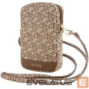 Muu telefoni lisavarustus Guess  Guess Zip GCube Bottom Stripe phone bag - brown 