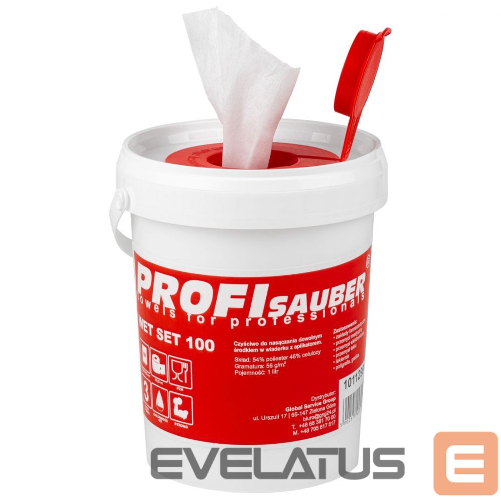 Muu telefoni lisavarustus Profi Sauber Cloths in a soaking bucket with a ProfiSauber WET SET 100 dispenser