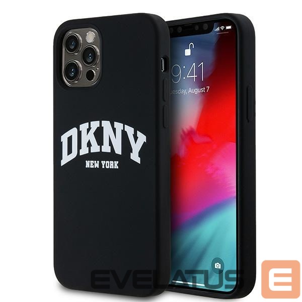 Tagakaaned DKNY DKNY Liquid Silicone White Printed Logo MagSafe Case for iPhone 12/12 Pro - Black