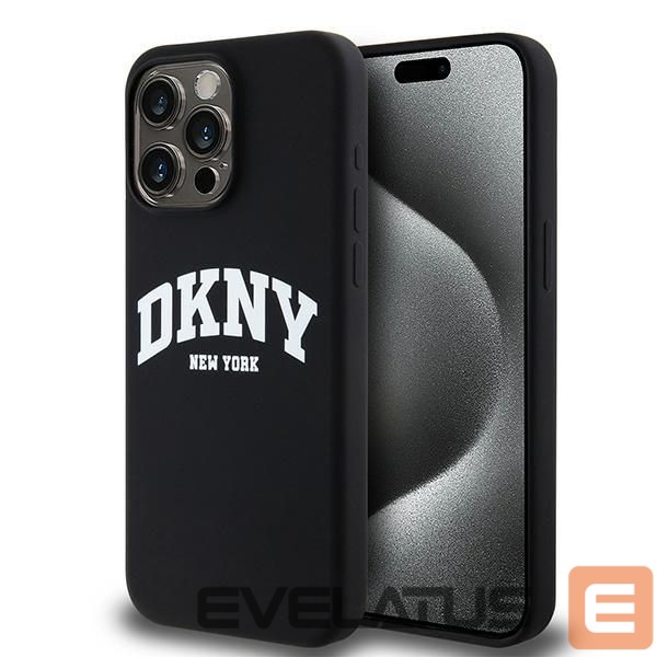 Tagakaaned DKNY DKNY Liquid Silicone White Printed Logo MagSafe case for iPhone 15 Pro Max - black