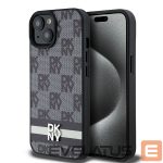 Muu telefoni lisavarustus DKNY  DKNY Leather Checkered Mono Pattern & Printed Stripes Case for iPhone 15/14/13 - Black 