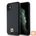 Muu telefoni lisavarustus DKNY  DKNY Leather Monogram Pattern Metal Logo MagSafe Case for iPhone 11 / Xr - Black 