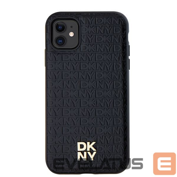 Muu telefoni lisavarustus DKNY DKNY Leather Monogram Pattern Metal Logo MagSafe Case for iPhone 11 / Xr - Black