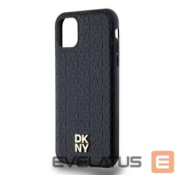 Muu telefoni lisavarustus DKNY DKNY Leather Monogram Pattern Metal Logo MagSafe Case for iPhone 11 / Xr - Black