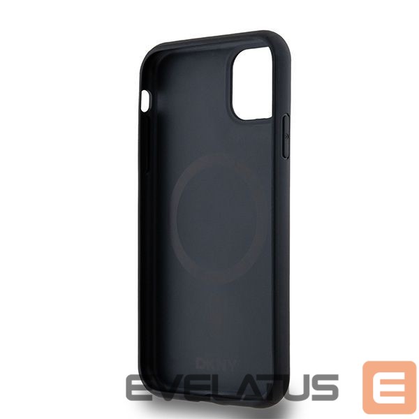 Muu telefoni lisavarustus DKNY DKNY Leather Monogram Pattern Metal Logo MagSafe Case for iPhone 11 / Xr - Black