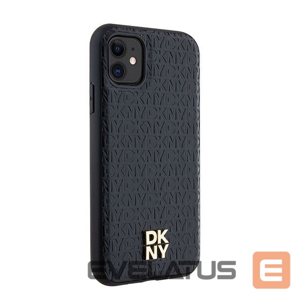 Muu telefoni lisavarustus DKNY DKNY Leather Monogram Pattern Metal Logo MagSafe Case for iPhone 11 / Xr - Black