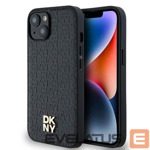 Muu telefoni lisavarustus DKNY  DKNY Leather Monogram Pattern Metal Logo MagSafe Case for iPhone 15/14/13 - Black 