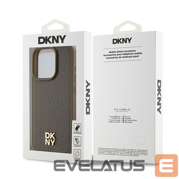 Muu telefoni lisavarustus DKNY DKNY Leather Pattern Metal Logo MagSafe Case for iPhone 14 Pro Max - Brown
