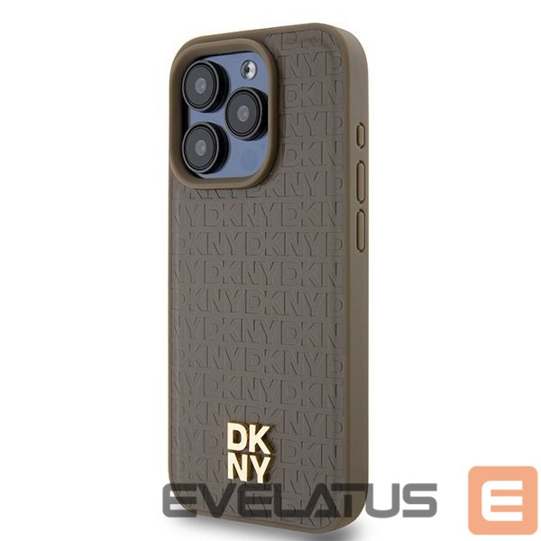Muu telefoni lisavarustus DKNY DKNY Leather Pattern Metal Logo MagSafe Case for iPhone 14 Pro Max - Brown