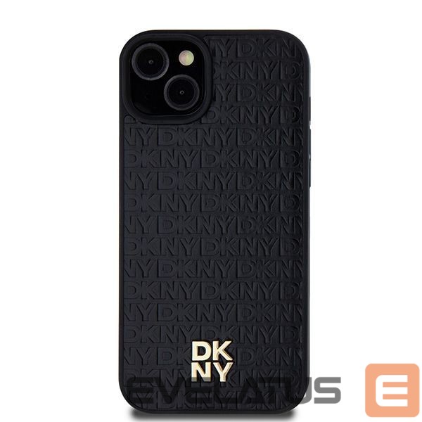 Muu telefoni lisavarustus DKNY DKNY Leather Monogram Pattern Metal Logo MagSafe Case for iPhone 15 Plus / 14 Plus - Black