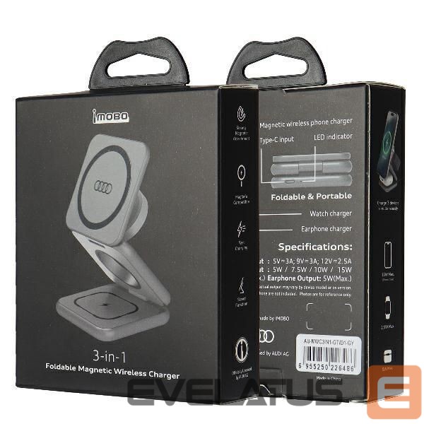 Muu telefoni lisavarustus Audi Audi Big Logo foldable inductive charger 3in1 0 - gray
