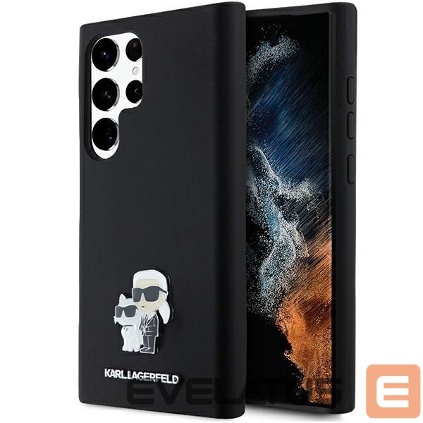 Muu telefoni lisavarustus Karl Lagerfeld Karl Lagerfeld Silicone Karl&Choupette Metal Pin case for Samsung Galaxy S24 Ultra - black