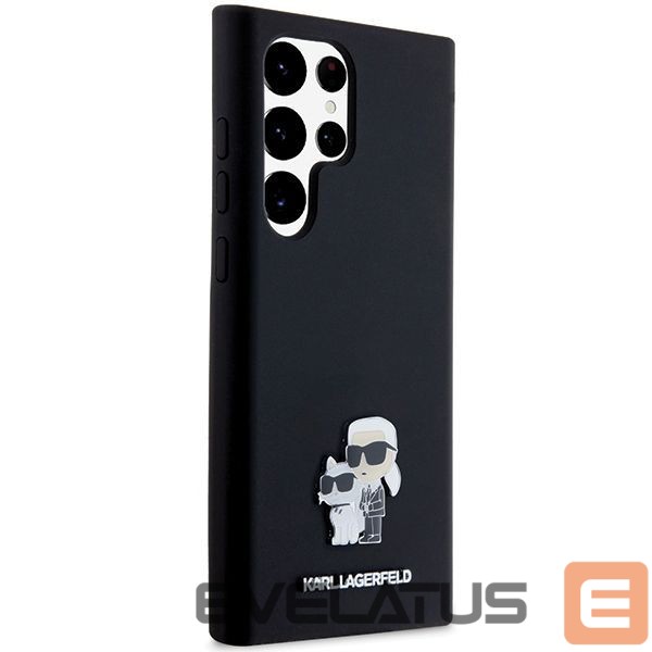 Muu telefoni lisavarustus Karl Lagerfeld Karl Lagerfeld Silicone Karl&Choupette Metal Pin case for Samsung Galaxy S24 Ultra - black