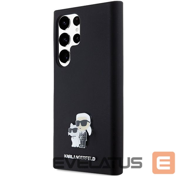 Muu telefoni lisavarustus Karl Lagerfeld Karl Lagerfeld Silicone Karl&Choupette Metal Pin case for Samsung Galaxy S24 Ultra - black