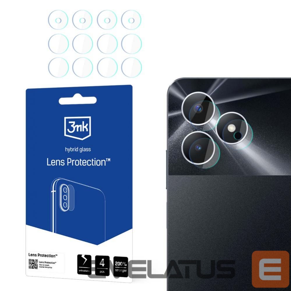 Muu telefoni lisavarustus 3MK 3mk Lens Protection hybrid camera glass for Realme Note 50