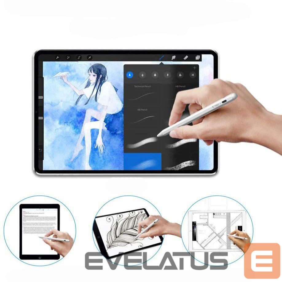Puutepliiats Tech-Protect Tech-Protect Digital Stylus Magnetic for iPad - White
