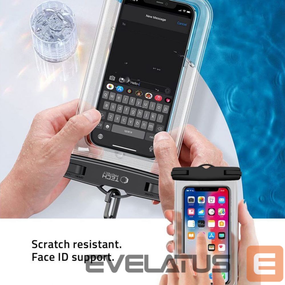 Muu Tech-Protect Tech-Protect UWC7 waterproof case universal for smartphones up to 6.9" - black