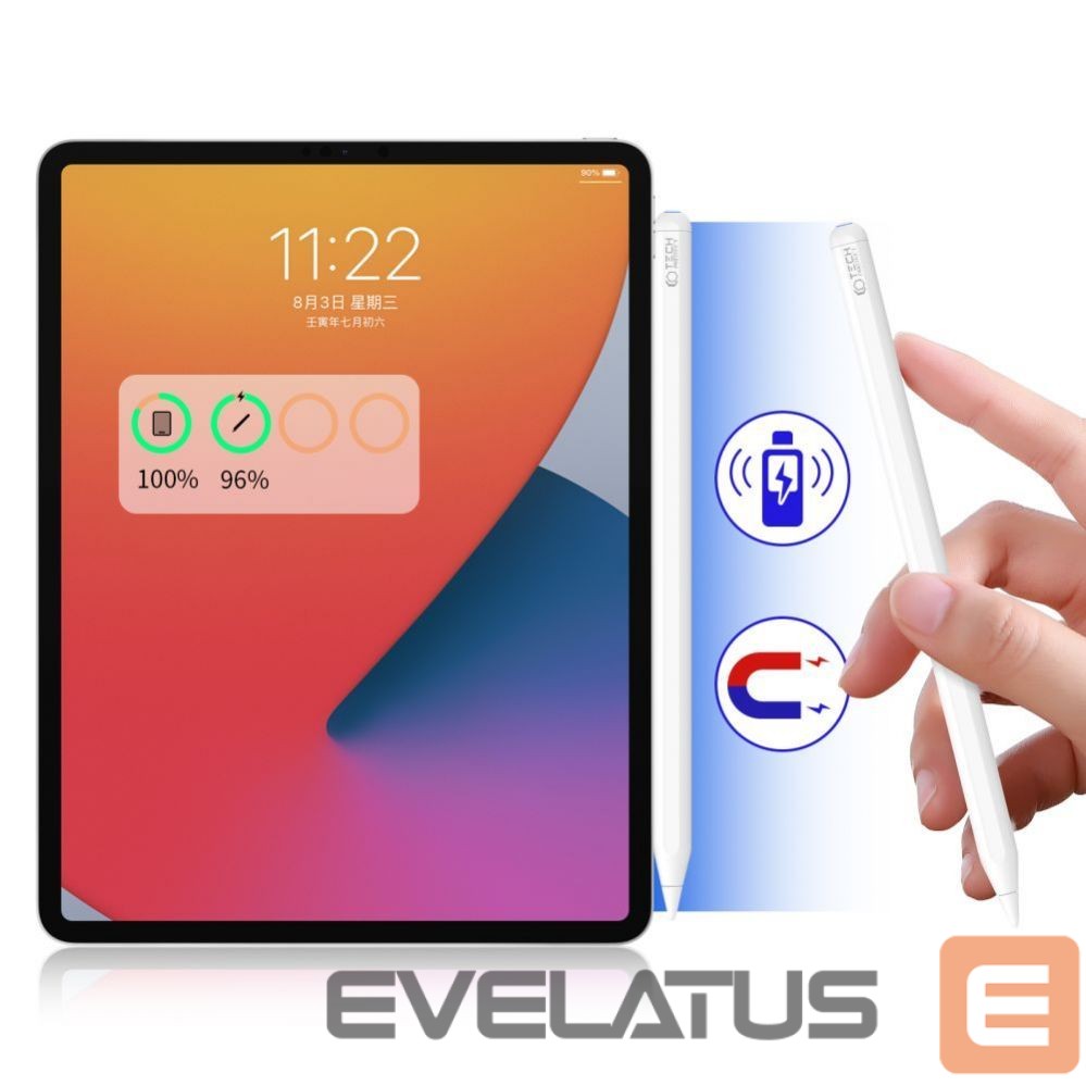 Puutepliiats Tech-Protect Tech-Protect Digital Magnetic Stylus Pen 2 Magnetic for iPad Tablet - White