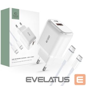 Adaptrid Tech-Protect  White \ z kablem USB-C \ USB-A (female) || USB-C (męski) 