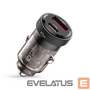 Adaptrid Tech-Protect  Tech-Protect CC45W Car Charger USB-C PD 45W / USB-A QC 3.0 - Black 