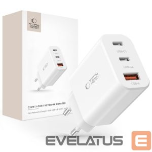 Adaptrid Tech-Protect  Tech-Protect NC30W charger 2x USB-C PD 30W / USB-A QC 3.0 - white 