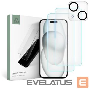 Kaitseklaasid Tech-Protect  Tech-Protect Supreme Set for iPhone 15 2x tempered glass for display / tempered glass for camera 