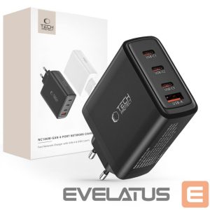 Adaptrid Tech-Protect  Tech-Protect NC100W-GAN charger network GaN 3x USB-C PD 100W / USB-A QC 3.0 - black 