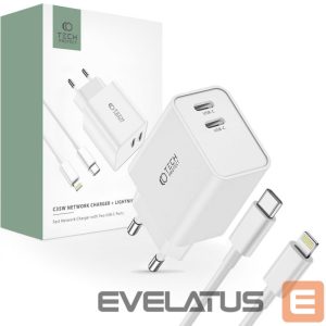 Adaptrid Tech-Protect  White \ with cable \ USB-C (female) || USB-C (męski) || Lightning (male) 