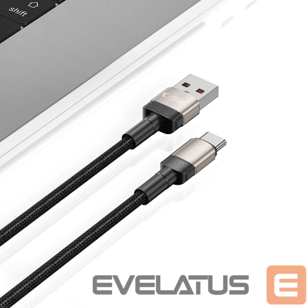 Kaabel Tech-Protect Tech-Protect UltraBoost Evo USB-C / USB-A cable 100W 5A 1m - titanium