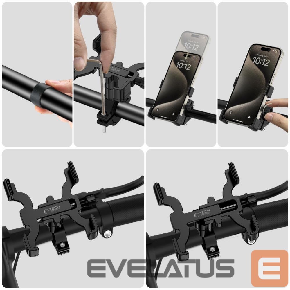 Automaatne hoidja Tech-Protect Tech-Protect V3 Bike Phone Holder for Handlebars - Black