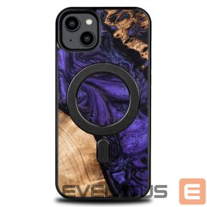 Tagakaaned Bewood  Wood and resin case for iPhone 15 Plus MagSafe Bewood Unique Violet - purple and black 
