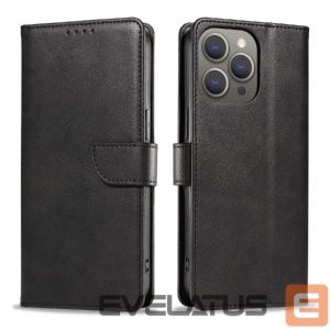 Tagakaaned Hurtel  Leather Book Case for iPhone 16 Pro - black 