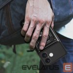 Tagakaaned Hurtel  Hybrid Armor Camshield iPhone 16 Armored Case with Camera Cover and Stand - Black 