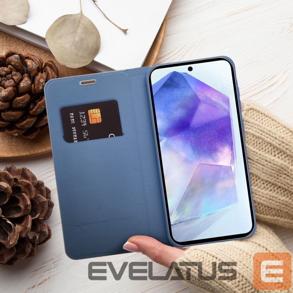 Kaaned - kaaned OEM Flip case for Samsung A54 5G Luna Book Carbon blue