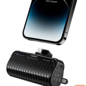 Väline aku Veger  Powerbank Veger PlugOn (W0558P) PD QC3.0 2,4A 20W 5000 mAh with a built-in connector Lightning black 