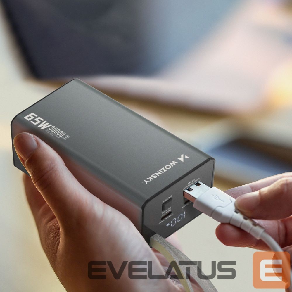 Väline aku Wozinsky Powerbank Wozinsky K65+ 65W 30000mAh 2x USB-C, 1x USB-A 65W - black