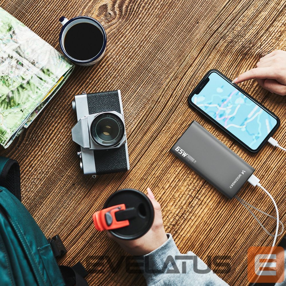 Väline aku Wozinsky Powerbank Wozinsky K65+ 65W 30000mAh 2x USB-C, 1x USB-A 65W - black