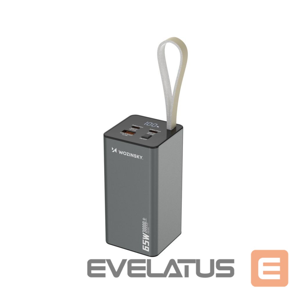 Väline aku Wozinsky Powerbank Wozinsky K65+ 65W 30000mAh 2x USB-C, 1x USB-A 65W - black