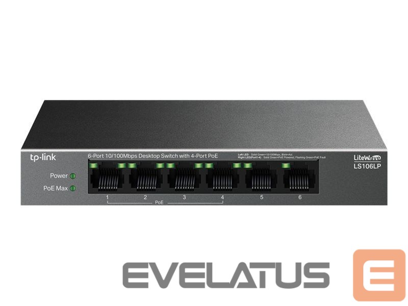 Server – muud tarvikud TP-Link LS106LP 6-Port 10/100 Mbps Desktop Switch with 4-Port PoE