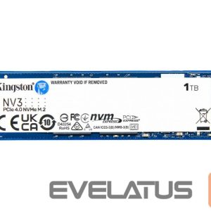 Kõvaketas SSD Kingston  SSD | NV3 | 1000 GB | SSD form factor M.2 2280 | Solid-state drive interface PCIe NVMe Gen 4.0 (x4) | Read speed 6000 MB/s | Write speed 4000 MB/s 