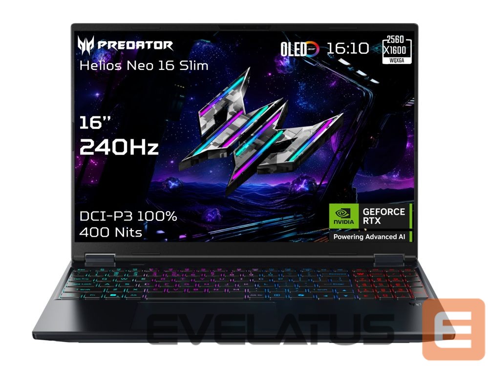 Sülearvuti Acer Predator Helios Neo 16S AI PHN16S-71-95J5 16" FHD i9-275HX/64GB/1000GB/NVIDIA GF RTX 5070 Ti/Win11/ENG kbd/Black/2Y Warranty