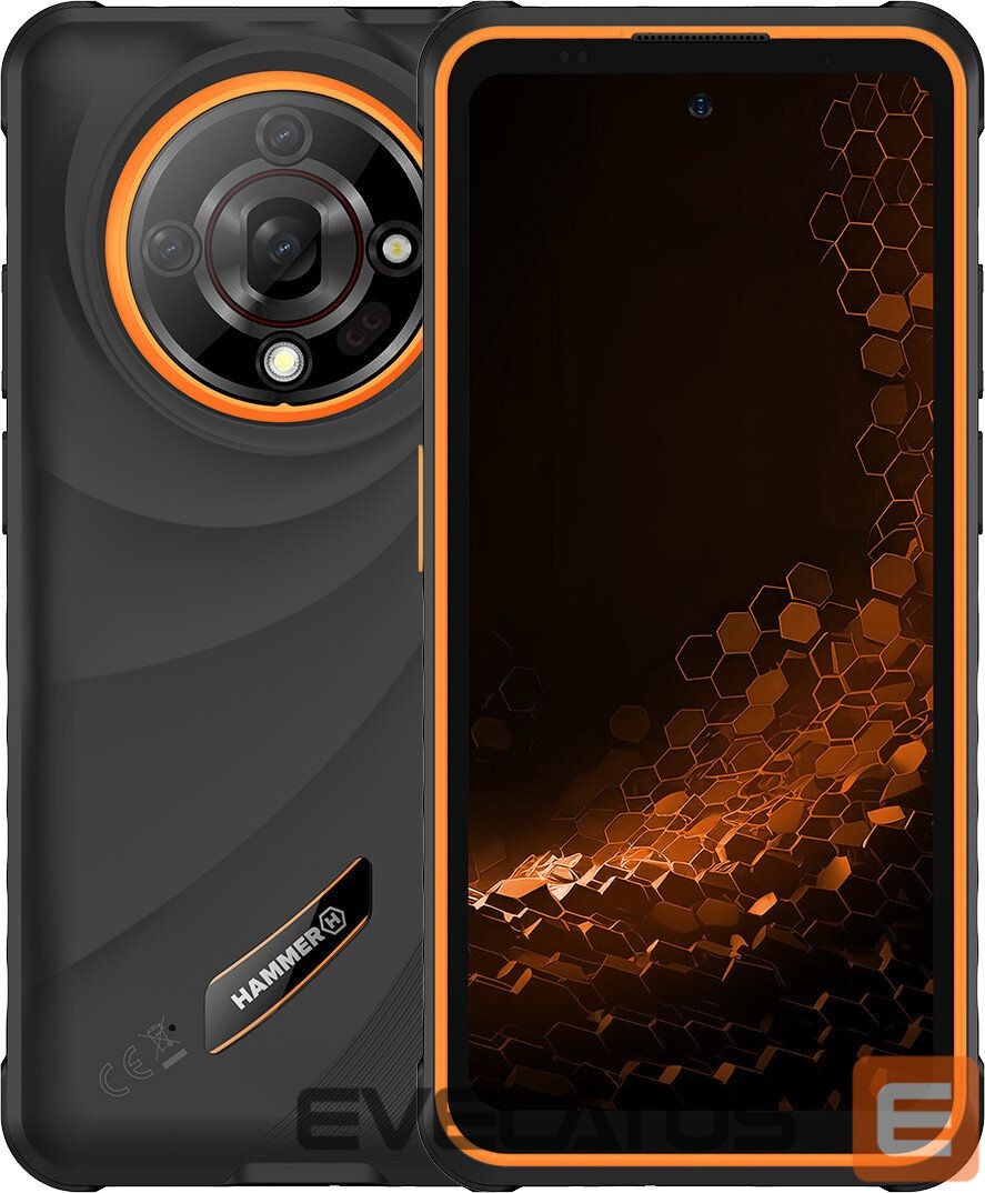 Nutitelefon Hammer Iron 6 (Black) DS 6.56" IPS TFT 720x1612/2GHz/128GB/6GB RAM/Android 14/microSDXC/WiFi,BT,4G |